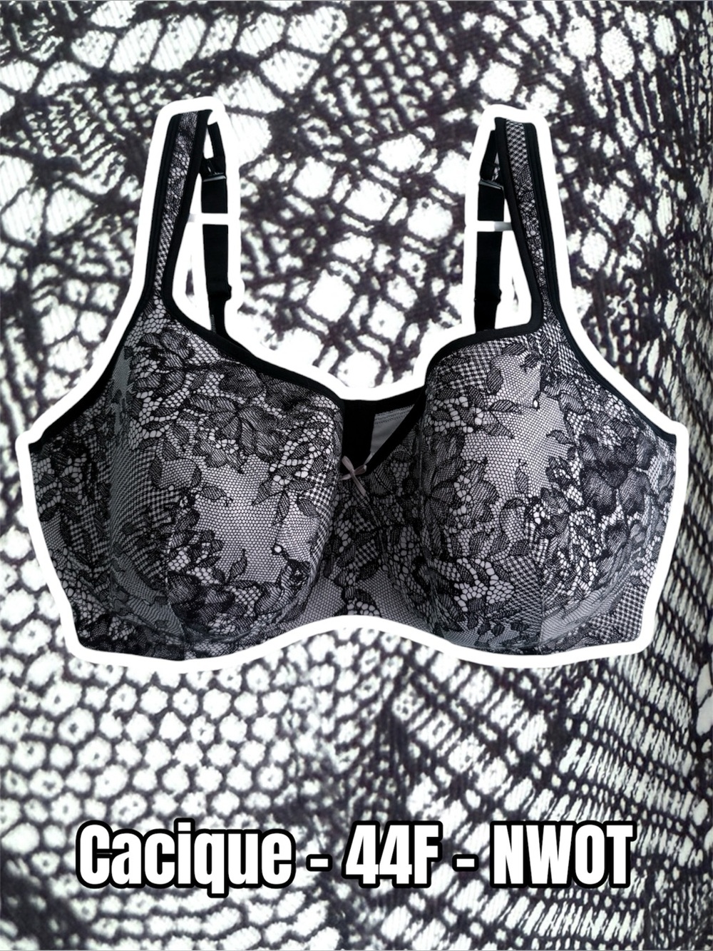 Cacique Black Lace Minimizer Bra